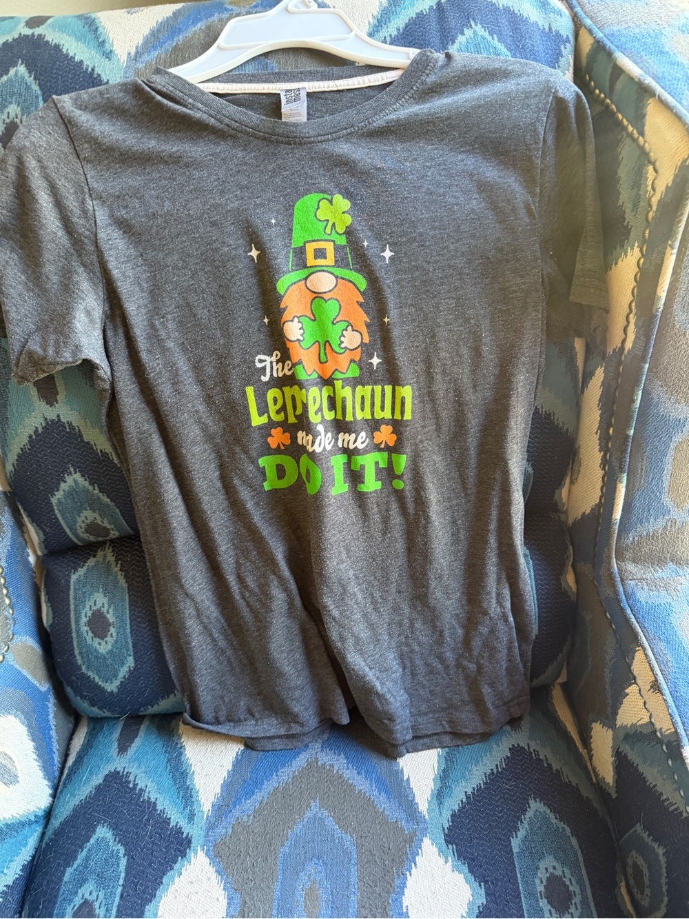 Kids Gray St. Patrick's Day Leprechaun Graphic Tee